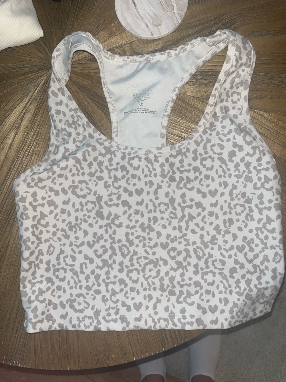 Light Leopard Print Racerback Sports Bra